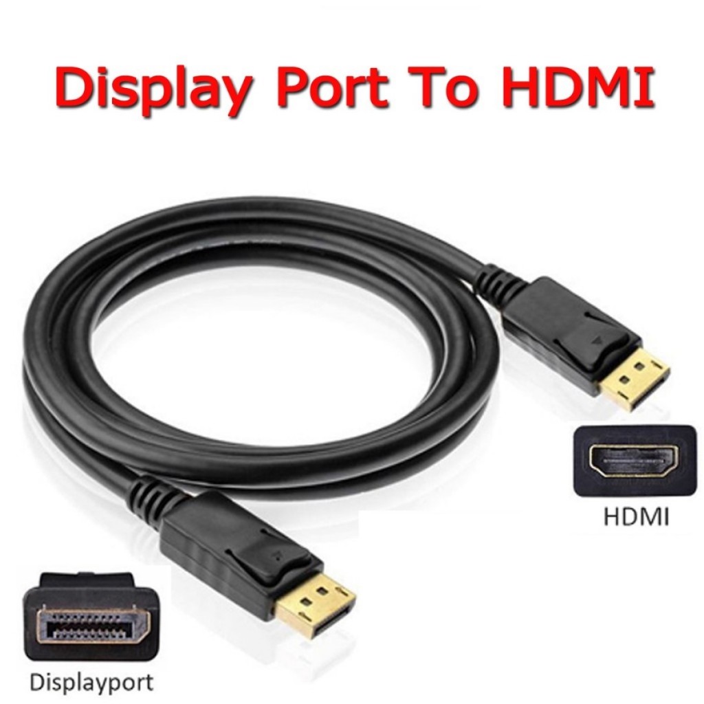 Display Port To HDMI Cable Male To Male Full HD M-M