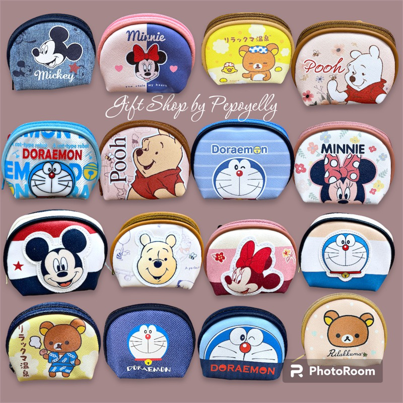 กระเป๋าใส่เหรียญทรงครึ่งวงกลม มีมากกว่า 20 ลาย ลายการ์ตูนลิขสิทธิ์แท้