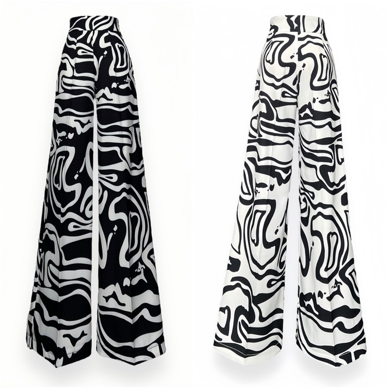 กางเกงเอวสูง ทรงกระบอก สไตล์เกาหลี  แฟชั่นผู้หญิง วัสดุCOTTON สีพิมพ์ลาย ทุกไซส์  รุ่น B2N