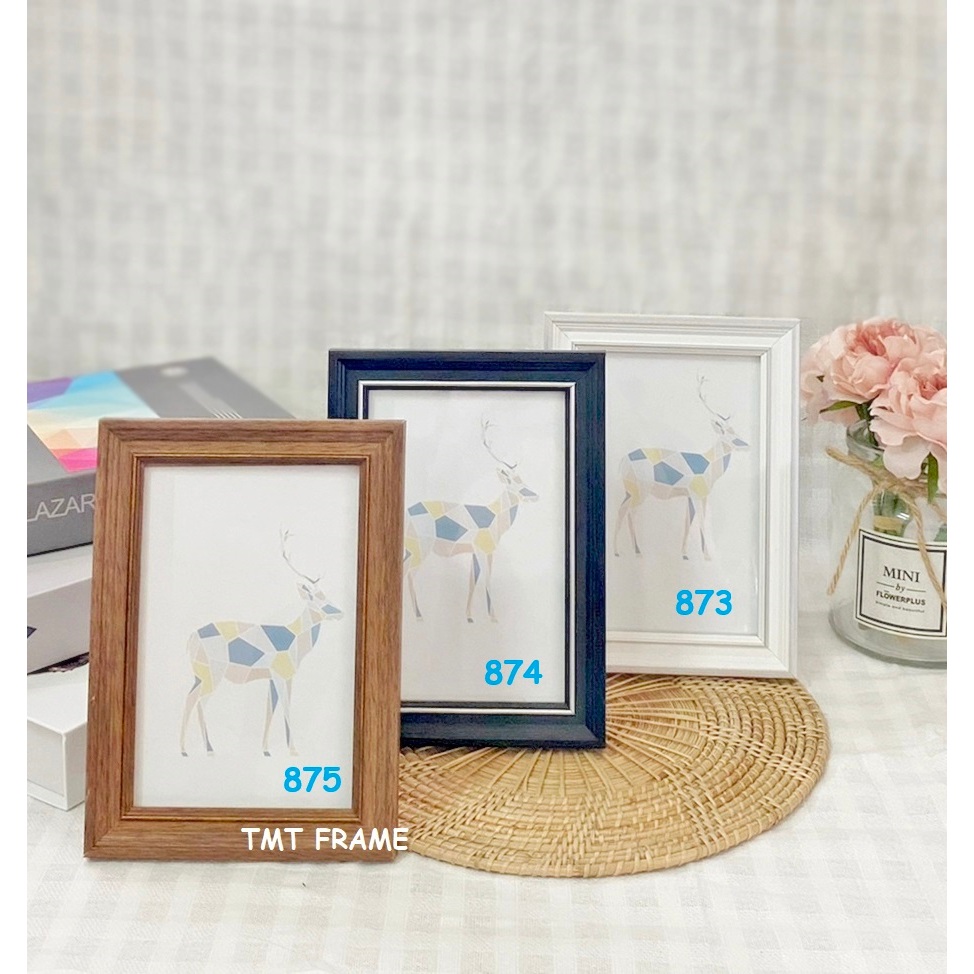 กรอบรูปตกแต่งบ้าน ใส่รูปภาพขนาด A4(21x29.7cm), 8x10",8x12,10x12" ++ พร้อมกระจกด้านหน้า+ขาตั้ง+หูแขวน