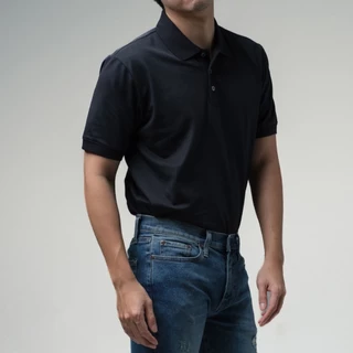 era-won เสื้อโปโล แขนสั้น ทรงสลิม Polo Shirt สี Black