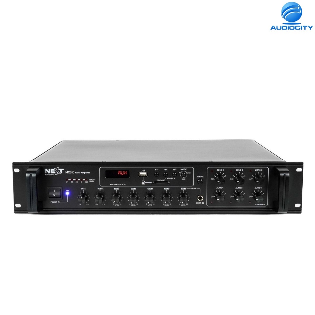 Next Audiocom MX350 มิกเซอร์แอมป์ 350 วัตต์ 6 โซน