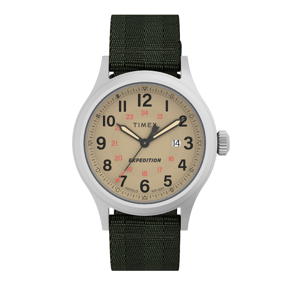 TIMEX TW2V65800 EXPDNORTH SIERRA นาฬิกาข้อมือผู้ชาย สายผ้า สีเขียว หน้าปัด 40 มม.