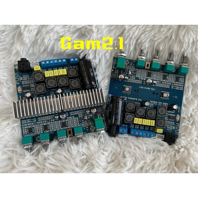 GEMAUDI0 2.1 ของแท้ ไม่มีเสียงตุ้ม แอมป์จิ๋ว แอมจิ๋ว บลูทู ธ 5.0 ซับวูฟเฟอร์เครื่องขยายเสียง กำลังขับ 2*50W + 100W