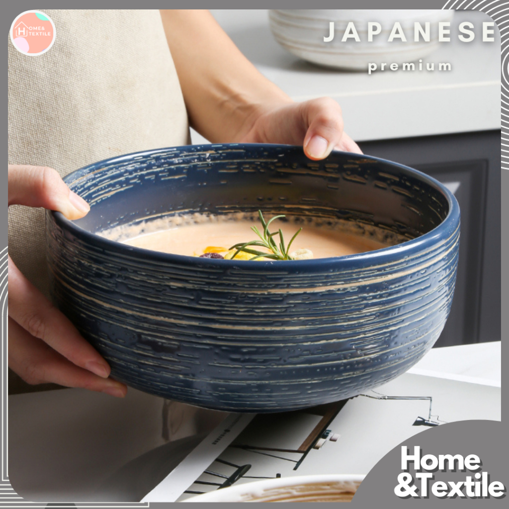【Premium Japanese】ชามเซรามิค ชามอาหารเช้า ทรงกลมสไตล์ญี่ปุ่น เนื้อพรีเมี่ยม