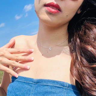 MCbrand.Jewelry🩵 สร้อยคอเงินแท้ 92.5% จี้เงินแท้ ตัวอักษร A-Z จี้ 5 mm [แถมกล่อง+ใบประกัน] ใส่ติดตัวได้ ไม่ลอก