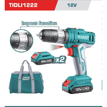 สว่านไขควงกระแทกแบตเตอรี่ไร้สาย12V.TOTAL #TIDLI1222
