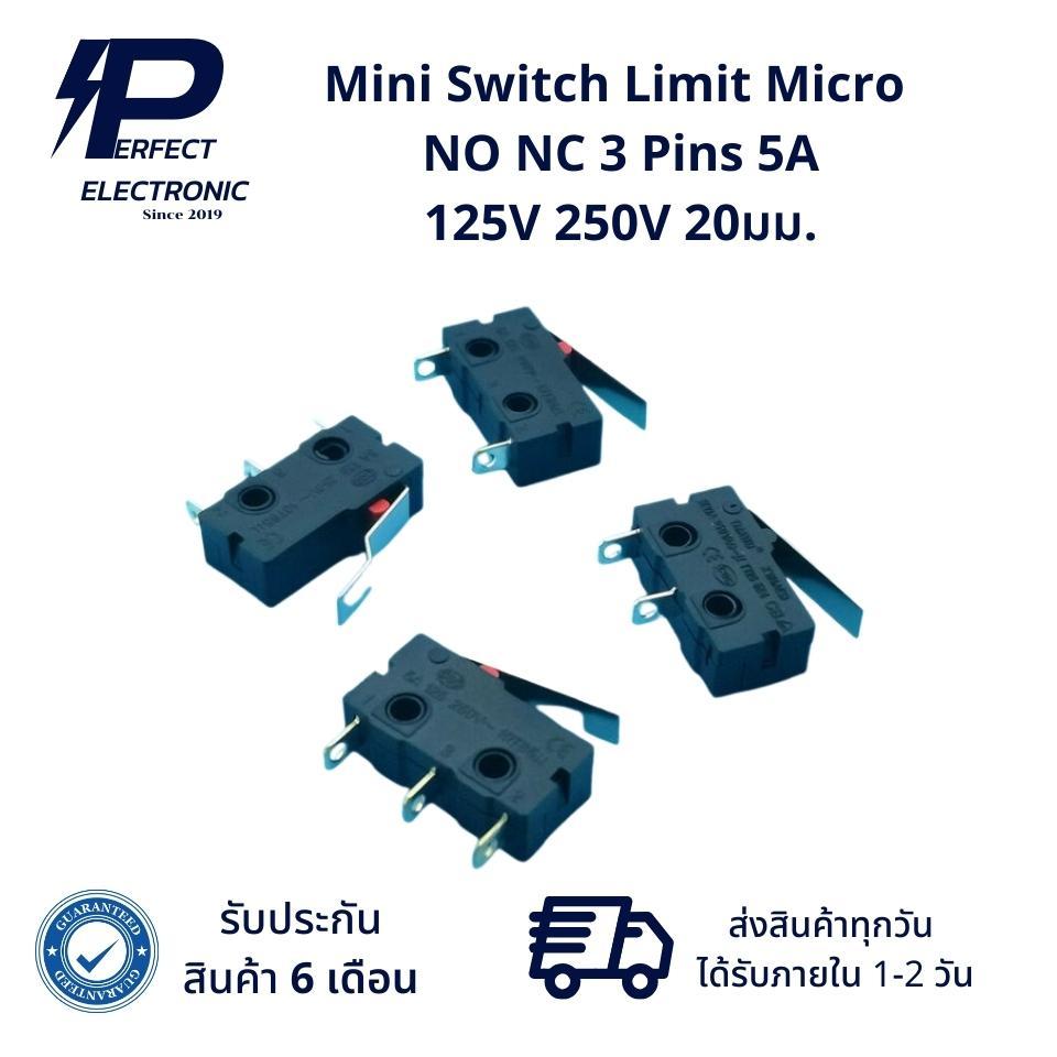 MINI สวิตช์ LIMIT Micro NO NC 3 Pins 5A 125V 250V 20มม. ลิมิตสวิตซ์ (รับประกัน 6 เดือน) สินค้ามีพร้อมส่งในไทย ราคา ถูกที่สุด ดีลบีเคเค