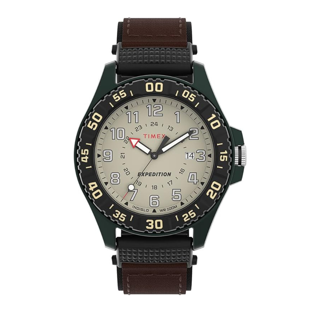 TIMEX TW4B26500 Expedition® Acadia Rugged นาฬิกาข้อมือผู้ชาย สายผ้า สีน้ำตาล หน้าปัด 42 มม.