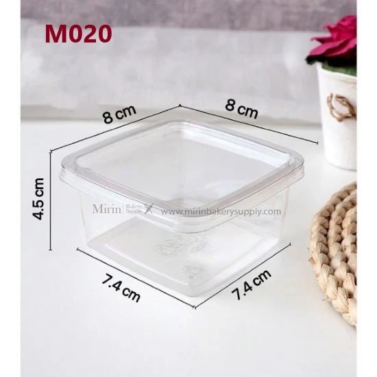กล่องพลาสติกเหลี่ยมใส ฝาเรียบ มี 2 ขนาด M020 / M021 แพค 50 ใบ