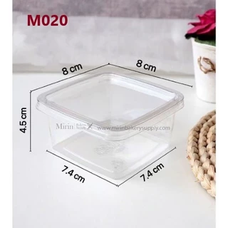 กล่องพลาสติกเหลี่ยมใส ฝาเรียบ มี 2 ขนาด M020 / M021 แพค 50 ใบ