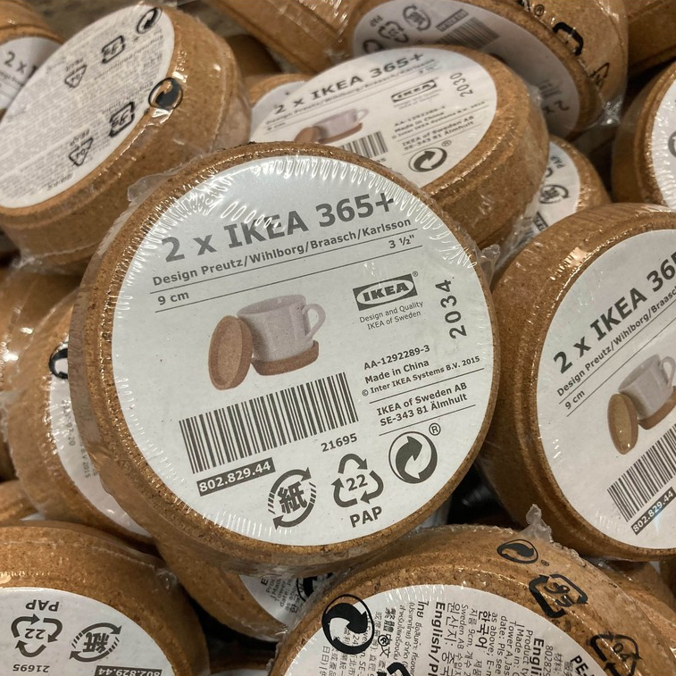 IKEA ที่รองเเก้ว ที่รองหม้อ ไม้ก๊อก , ที่รองแก้ว ไม้ไผ่ อิเกีย IKEA แท้ (พร้อมส่ง‼️)
