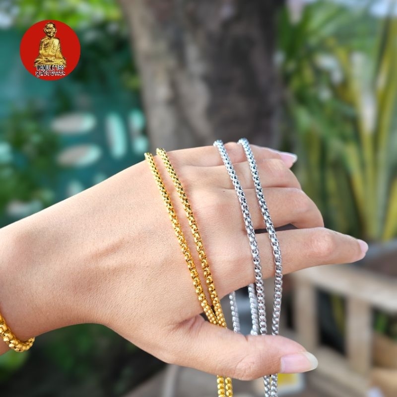 ยูสร้อยพระ ผ่าหวายหัวจรวด 4 ขนาด สแตนเลสเลเซอร์ 22k ไม่ดำ ไม่เป็นสนิม - รูปที่ 4