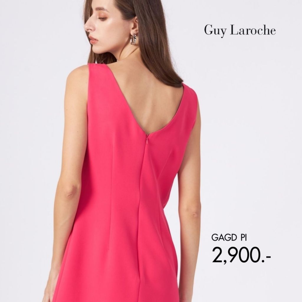غي لاروش فستان عمل بدون أكمام ـ نسائي وردي — صورة 4