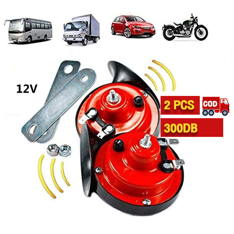 【COD】แตรลมมอเตอร์ไซค์ไฟฟ้า12V,แตรลม300 DB แตรลมรถบรรทุกตกแต่งรถยนต์