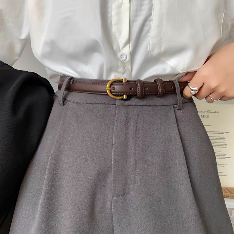【จัดส่งจากกรุงเทพฯ】Retro เข็มขัดขนาดเล็กผู้หญิงอินเทรนด์พื้นผิวนักเรียนตกแต่งเยาวชนแฟชั่นกางเกงอเนกประสงค์เข็มขัดผู้หญิง