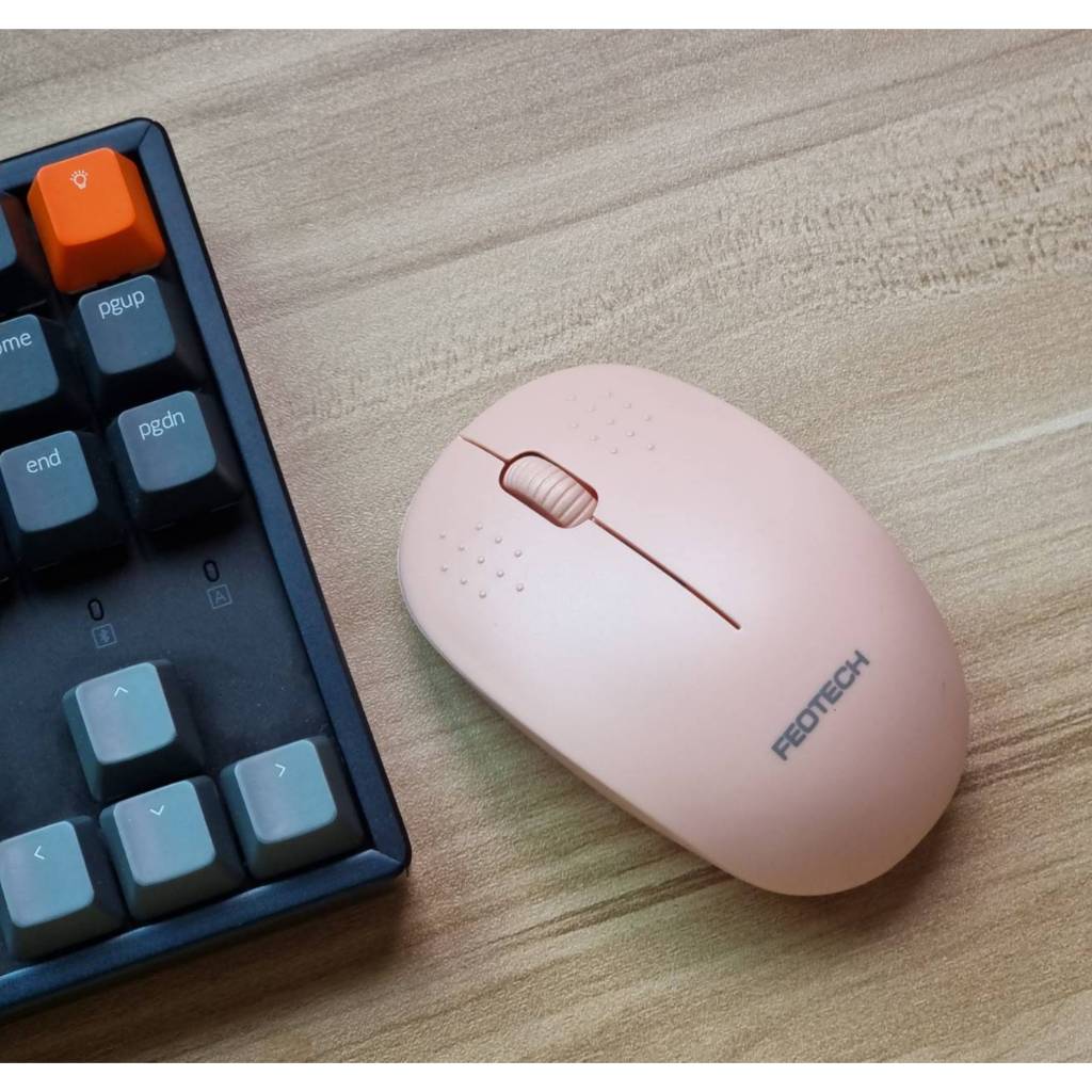FEOTECH Wireless Mouse 2.4 GHz รุ่น B023 สีชมพู ใช้งานได้ไกล 10 เมตร
