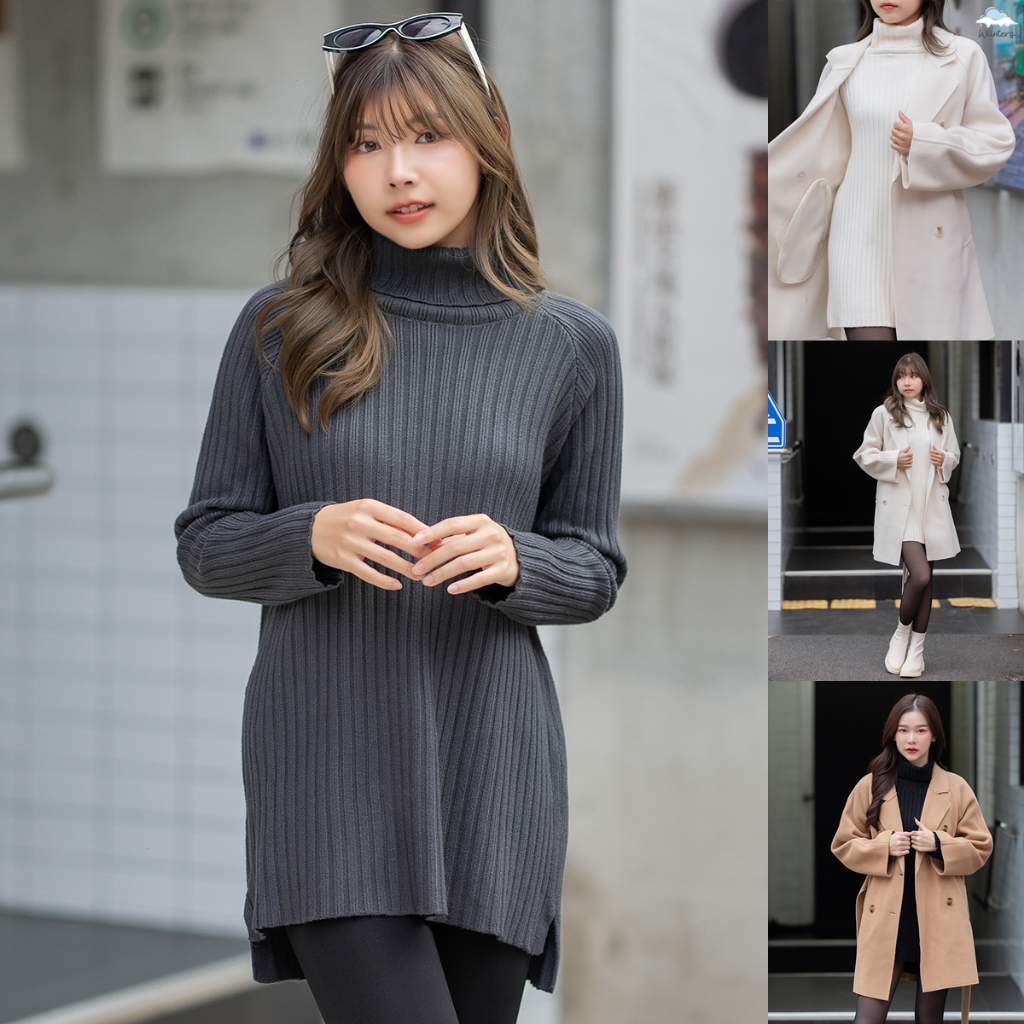 8 สี อก 48-58" [ Lisbon Sweater ] เสื้อไหมพรม เสื้อคอเต่า สเวตเตอร์ไหมพรม