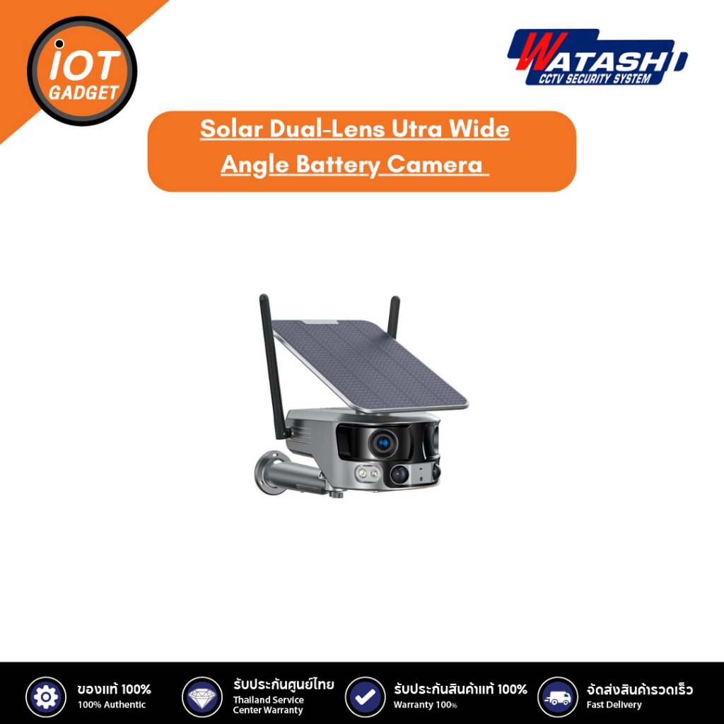 Solar Dual-Lens Utra Wide Angle Battery Camera No.Y6 SOLAR4004