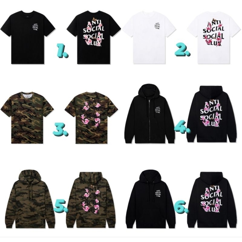 [ ของแท้ ] เสื้อ Anti social social club Kkoch Black White Tee Hoodie ลายสุดฮิต ของใหม่ พร้อมส่ง