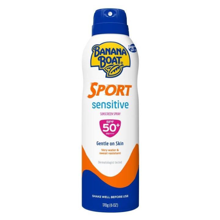 Banana Boat Simply Protect Sport Sunscreen Spray SPF50+/PA+++ 170g.เปรย์กันแดดสำหรับผู้ที่รักการเล่นกีฬากลางแจ้ง