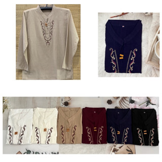 🎗Sale เสื้อผ้าฝ้ายแขนยาวปักลายคอจีนสวยๆ