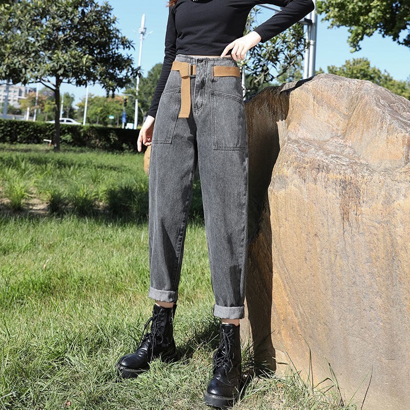 กางเกงยีนส์ขายาว แถมฟรี‼ เข็มขัด  ผู้หญิง แฟชั่น ES.SHOP28 ทรงเท่ๆ C37