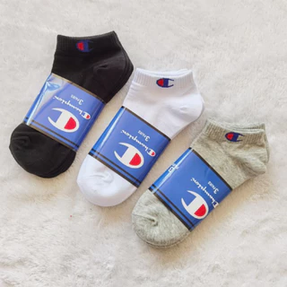‼️พร้อมส่ง‼️ ถุงเท้า Champion ผ้าcotton เนื้อนุ่ม 1 แพ็ค มี3คู่ มี3สี ขาว ดำ เทา CCC