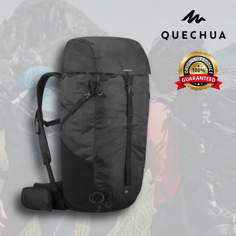 กระเป๋าเป้สะพายหลัง ขนาด 35 ลิตร รุ่น MH100 (สีดำ) QUECHUA