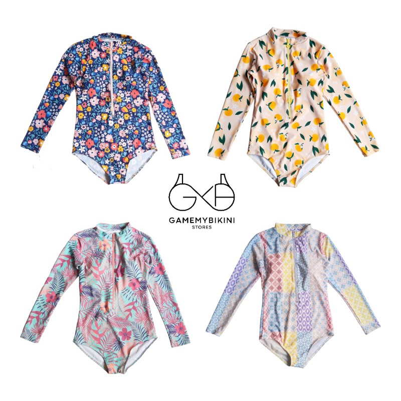 Gamemy bikini  ชุดว่ายน้ำวันพีช แขนยาวสำหรับสาวอวบ [size P]