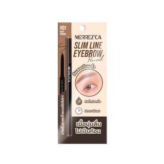 ( 1 แถม 1 ) Merrez'ca ดินสอเขียนคิ้ว เมอร์เรซกา สลิม ไลน์ อายโบรว์ Merrezca Slim Line Eyebrow Pencil 0.05 กรัม