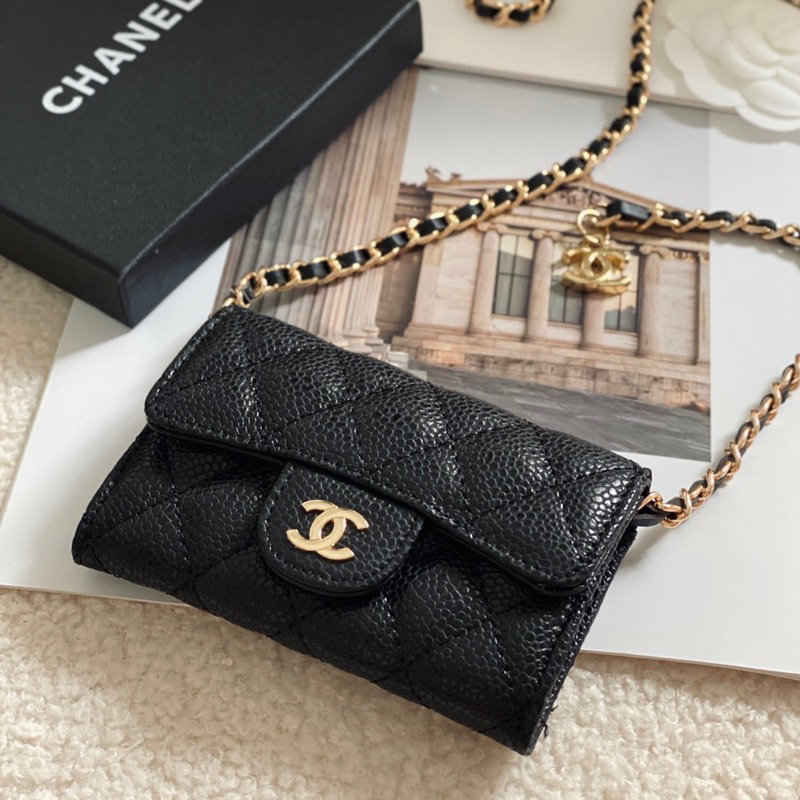 Chanel wallet with chain พร้อมส่ง เกรดใช้งานต่างประเทศได้ ภาพถ่ายจากงานจริงตาม