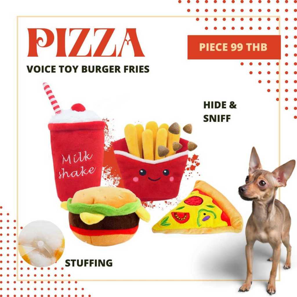 สุดยอดอาหารจานด่วน ตุ๊กตาของเล่นสำหรับสุนัข สินค้านำเข้าโดยร้าน Goodie Dogs
