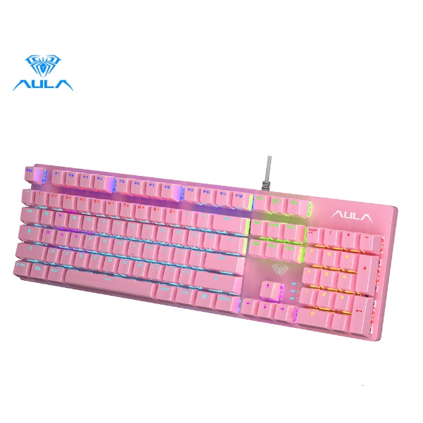 KEYBOARD AULA S2022 PINK - BLUE-SWITCH สินค้ารับประกัน 2 ปี