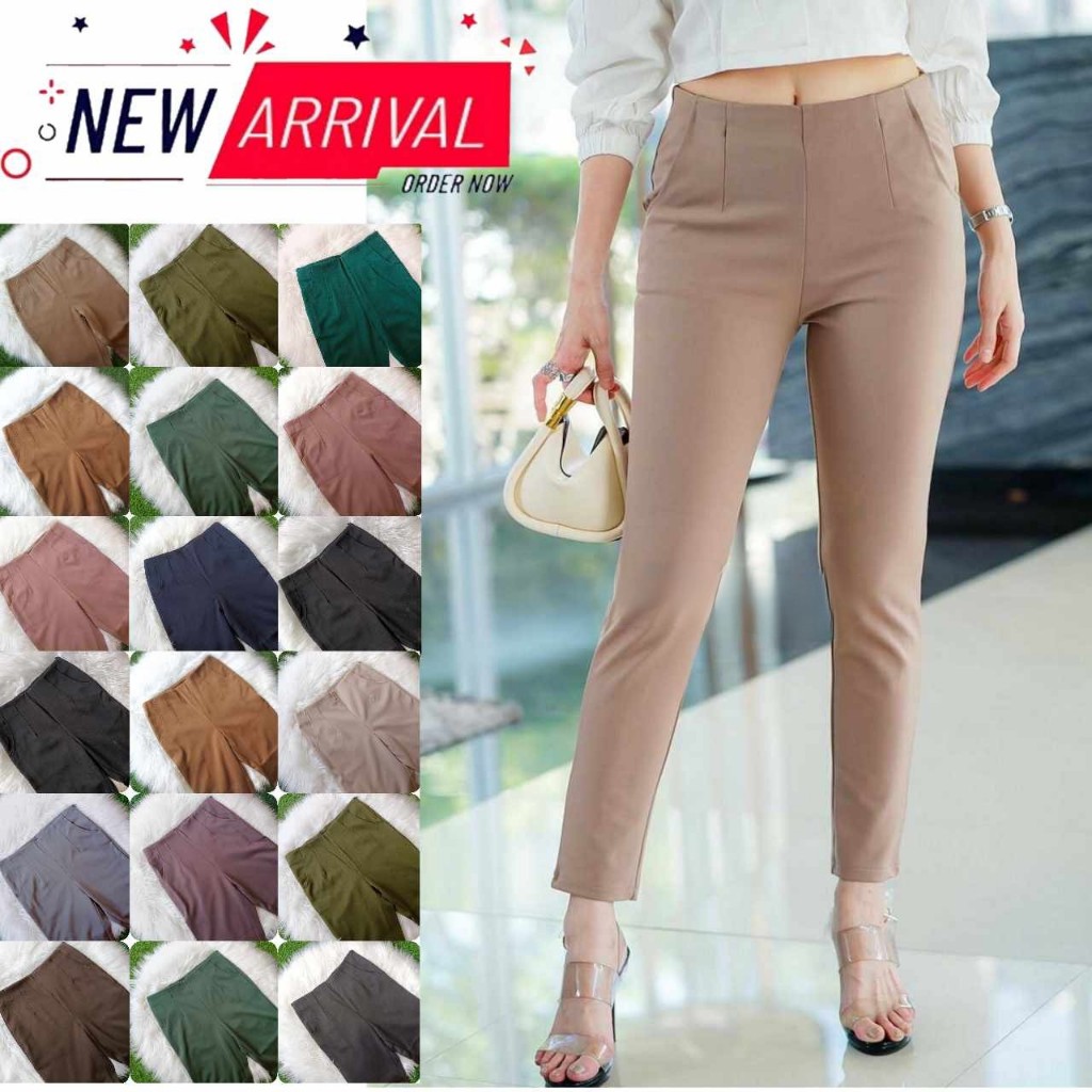 ขายาวโรเชฟ 8 ส่วน ผ้าโรเชฟแท้✨ S-3XL หนานุ่ม ผ้ายืดเก็บทรง เอวสูง