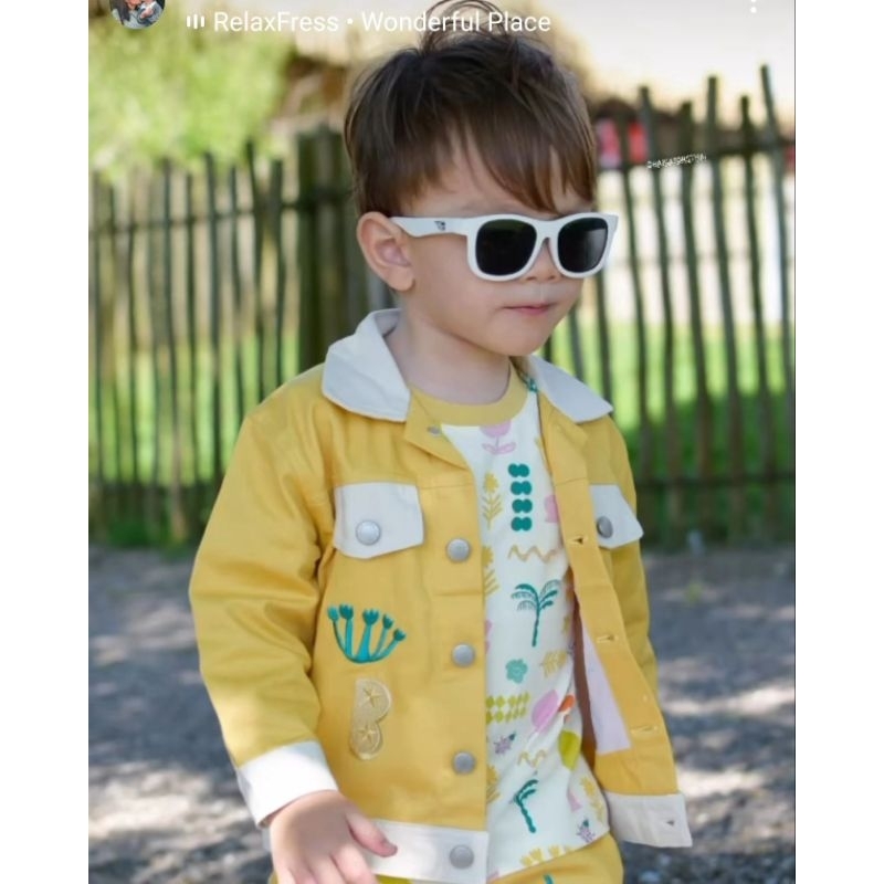 แว่นกันแดดเด็ก Babiators นำเข้าจากอเมริกา แว่นทรงเหลี่ยม สีขาว 3-5 yrs