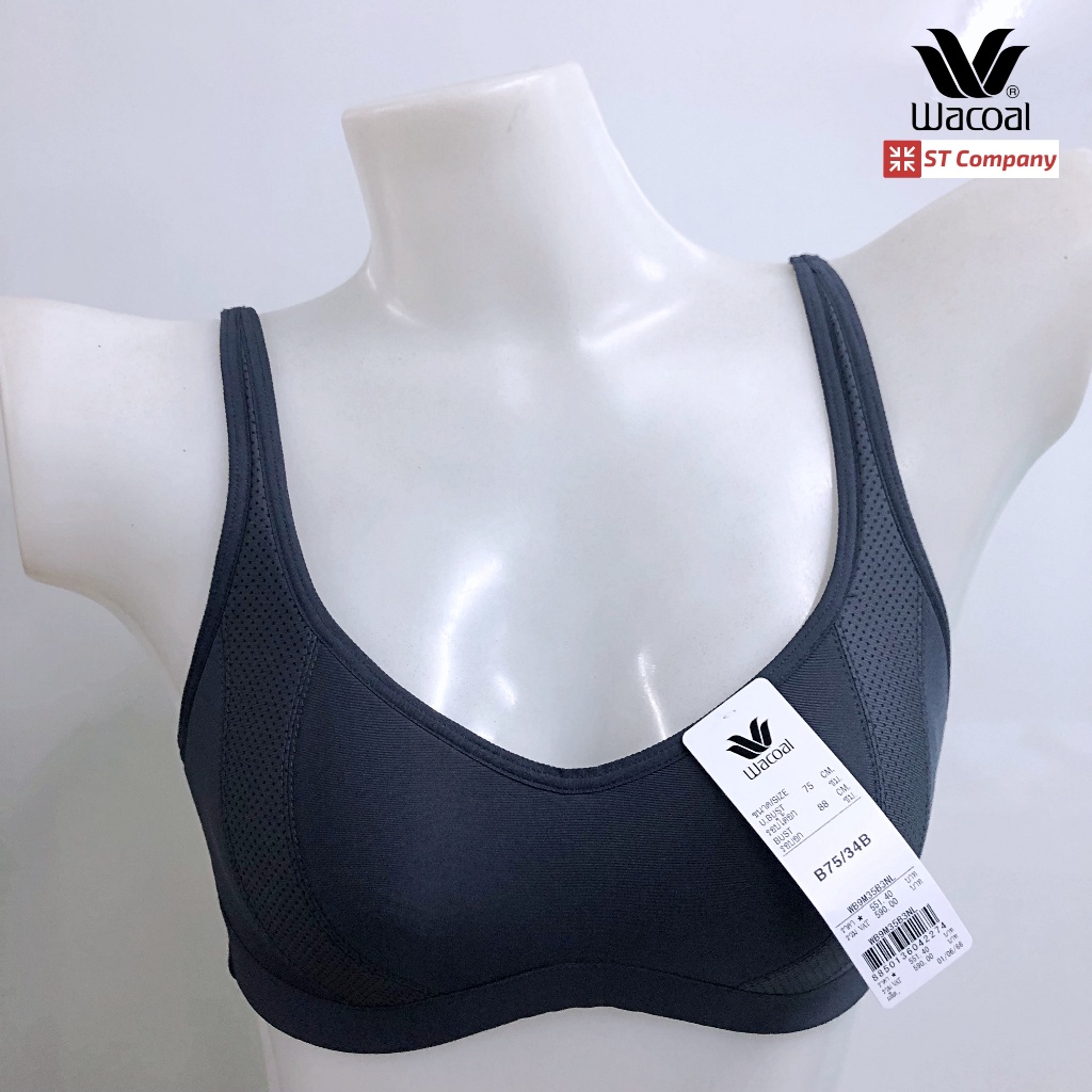 Wacoal Basic Bra ชุดชั้นใน ไม่มีโครง สีเทาอ่อน (Grey) รุ่น WB9M35 เสริมฟองบาง seamless ไร้ตะเข็บ วาโก้ ใส่สบาย เสื้อใน