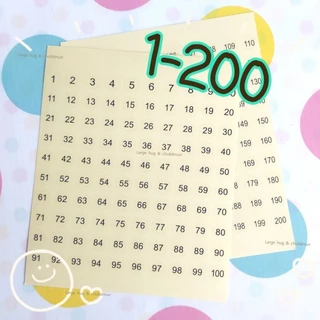 สติ๊กเกอร์ใส 1-10 , 1-20 , 1-50 , 1-500 เส้นผ่าศูนย์กลาง 1 ซม.กันน้ำ