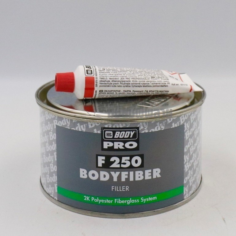 Body Pro No.F250 Bodyfiber Filler (สีโป้วใช้สำหรับพลาสติก) ขนาด 730g และ Hardener 20g