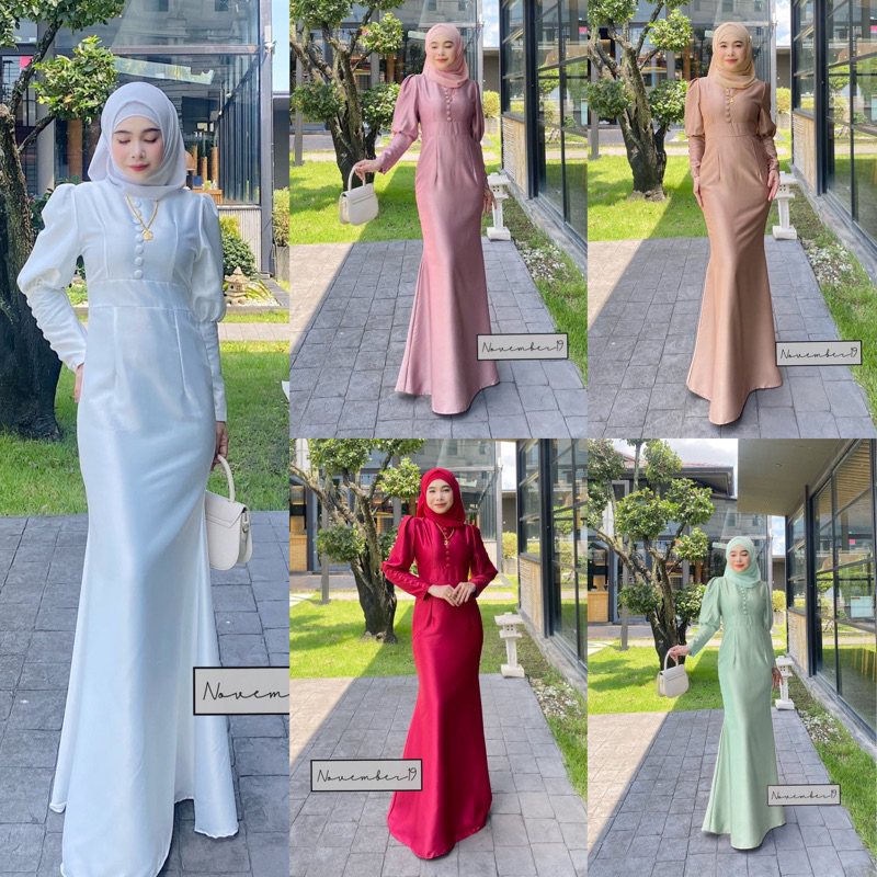 หางปลาแขนตุ๊กตา เดรสมุสลิม ชุดอิสลาม แบรนด์November19