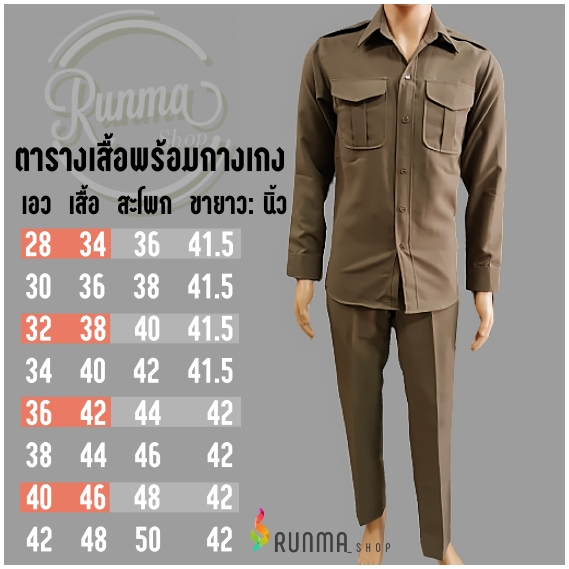 ชุดตำรวจ สีสนว.01 ชุดตำรวจสีกากี (เสื้อซิปและกางเกง) ชุดสำเร็จรูป พร้อมส่งครับ