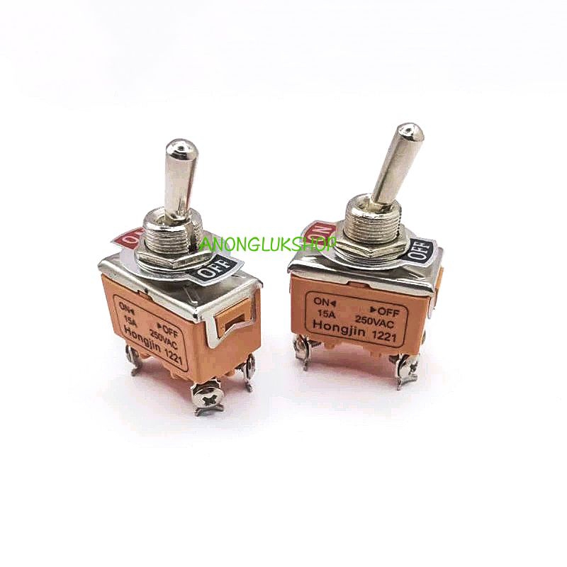 ราคาต่อ 1ตัว สวิตช์โยก(1221) 4ขา 2ทาง ON-OFF ทนกระแส 15A 250VAC