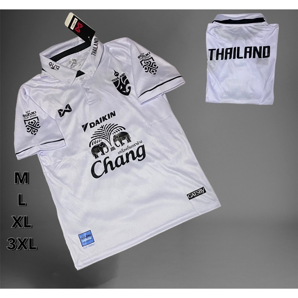 สุดฮิต ชุดบอลทีมชาติไทย ชุดกีฬาผู้ชาย เสื้อ+กางเกง พิมลายช้าง รุ่นใหม่ งานปักไทยแลนด์🔥