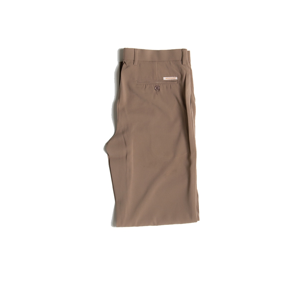 Hazard กางเกงทำงานขายาวไม่มีจีบ ผ้า Micro Filament(ไมโครฟิลาเมนท์) สีครีมเข้ม