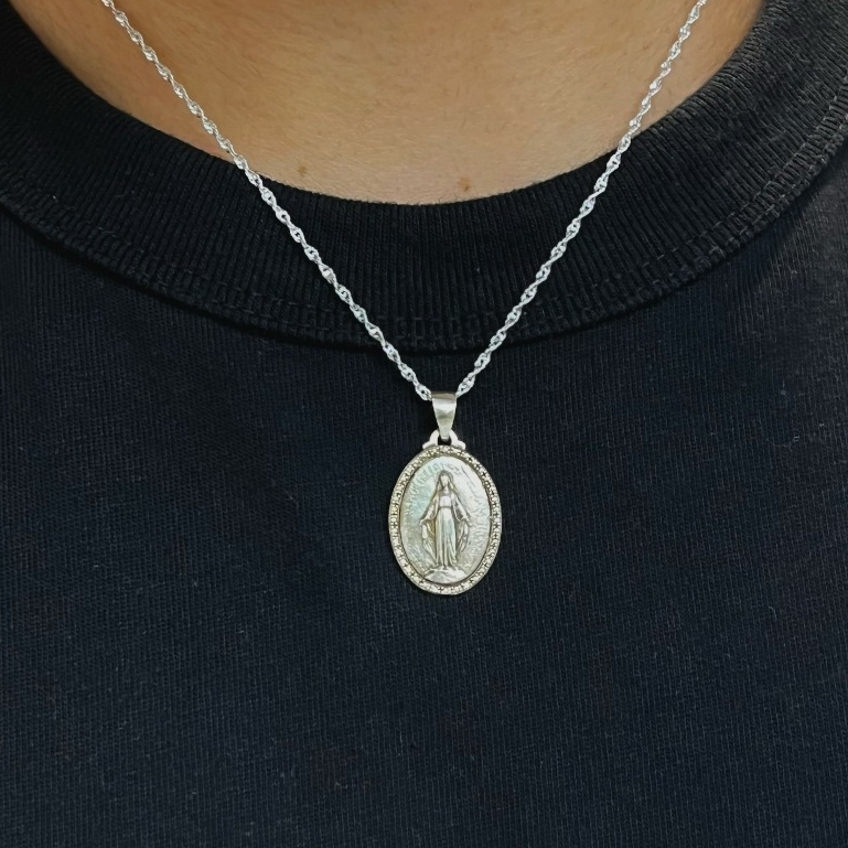 Marbella.bkk สร้อยคอเงินแท้ จี้พระแม่มารี รุ่น Maria IV Necklace