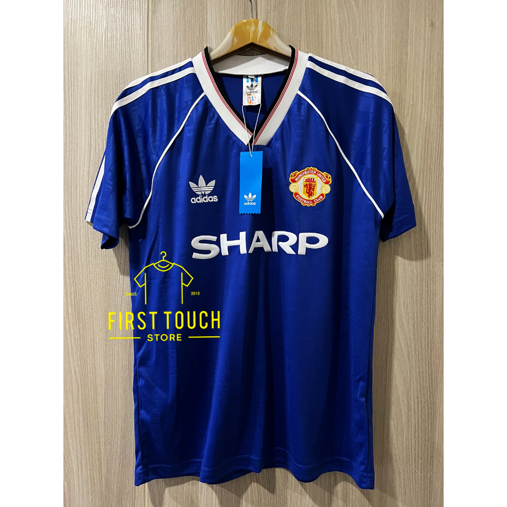 Retro เสื้อบอลย้อนยุค แมนยู Third ชุดสาม 1988-90 น้ำเงิน