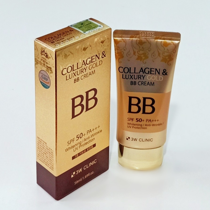 ของแท้ 100% 3W CLINIC Collagen & Luxury Gold BB Cream - 50ml (SPF50+ PA+++)