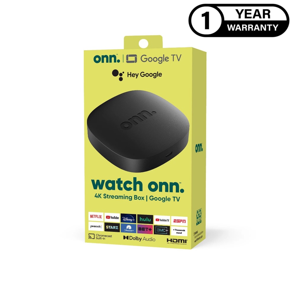 Onn Google TV 4K  Streaming Box (New, 2023), 4K UHD resolution with Google Assistant built-in