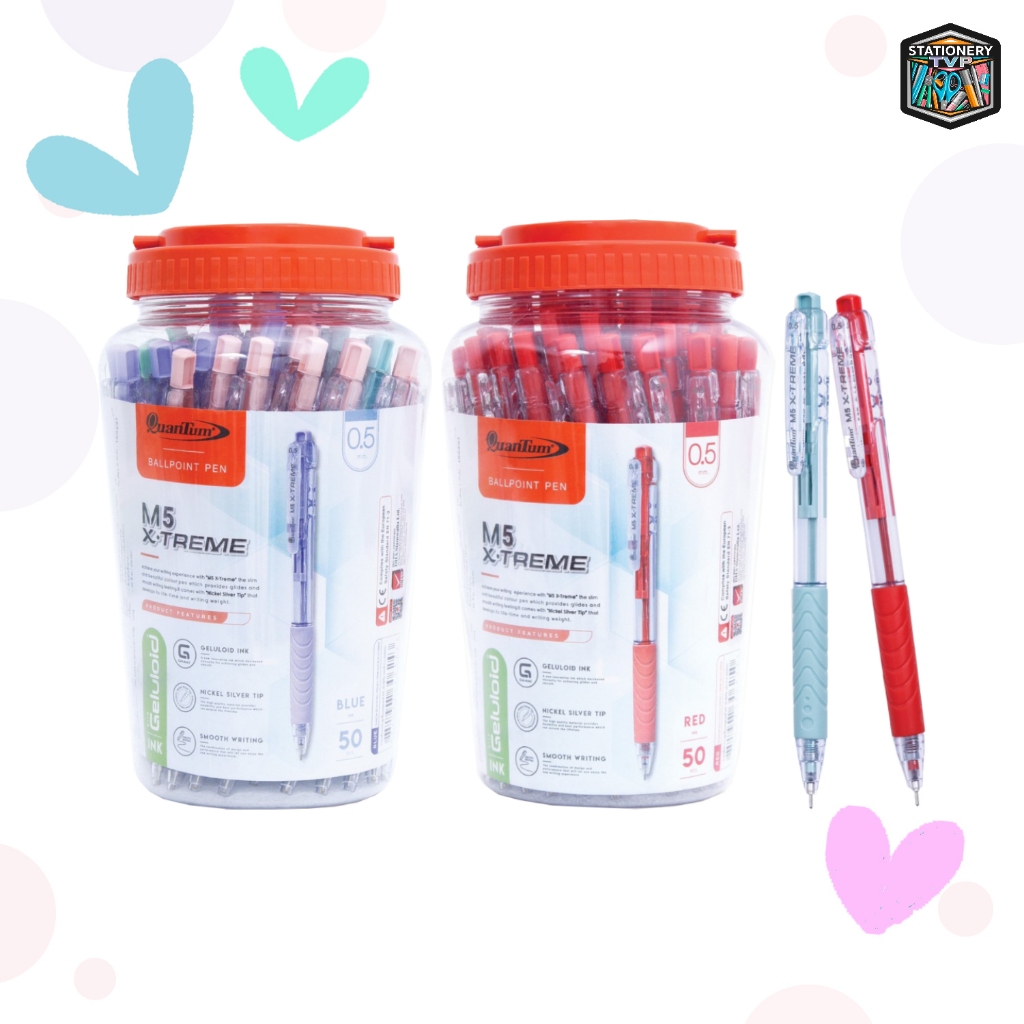 Quantum (ควอนตัม) ปากกาลูกลื่น ปากกา รุ่น M5 X-treme ขนาด 0.5 มม. ( 50ด้าม / กระปุก )