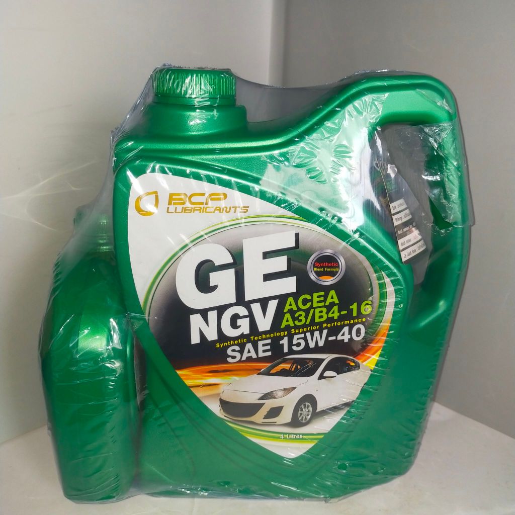 น้ำมันเครื่อง บางจาก GE NGV 15W-40 สำหรับเครื่องยนต์เบนซิน / NGV / LPG ขนาด 4+1ลิตร รถติดแก๊ส